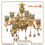 قیمت و خرید لوستر کلاسیک 4 شاخه 8 شعله مدل آنیسا طلایی با ضمانت 5 سال