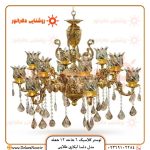 قیمت و خرید لوستر کلاسیک 6 شاخه 12 شعله مدل دلسا آبکاری طلایی