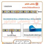خرید ال ای دی 12 ولت سه رنگ نواری ترکیبی آفتابی مهتابی نچرال با درایور cct